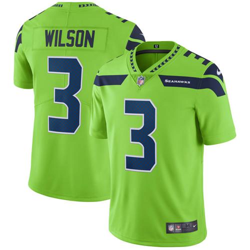 Nike Seahawks #3 Russell Wilson Green Youth Stitched NFL Limited Rush Jersey